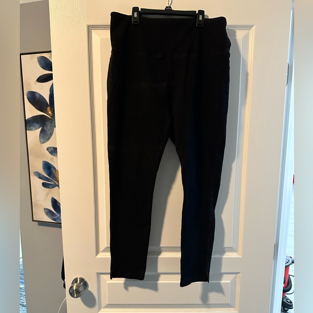 Lysse faux denim full length leggings jeggings black size XL